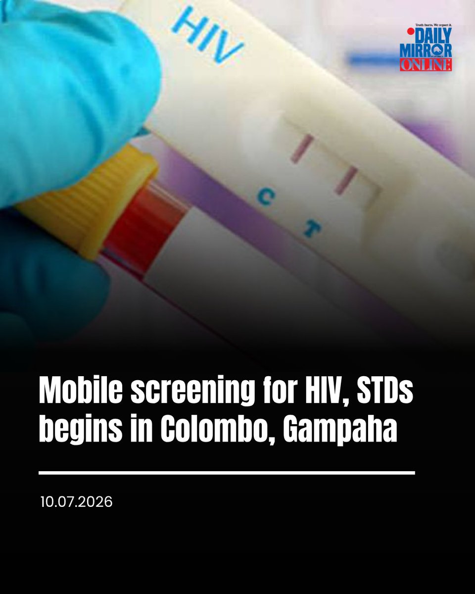 Dailymirror_SL's tweet photo. Mobile screening for HIV, STDs begins in Colombo, Gampaha
Read more 👉 https://t.co/YOTCaKC493 https://t.co/X55IfYCDed