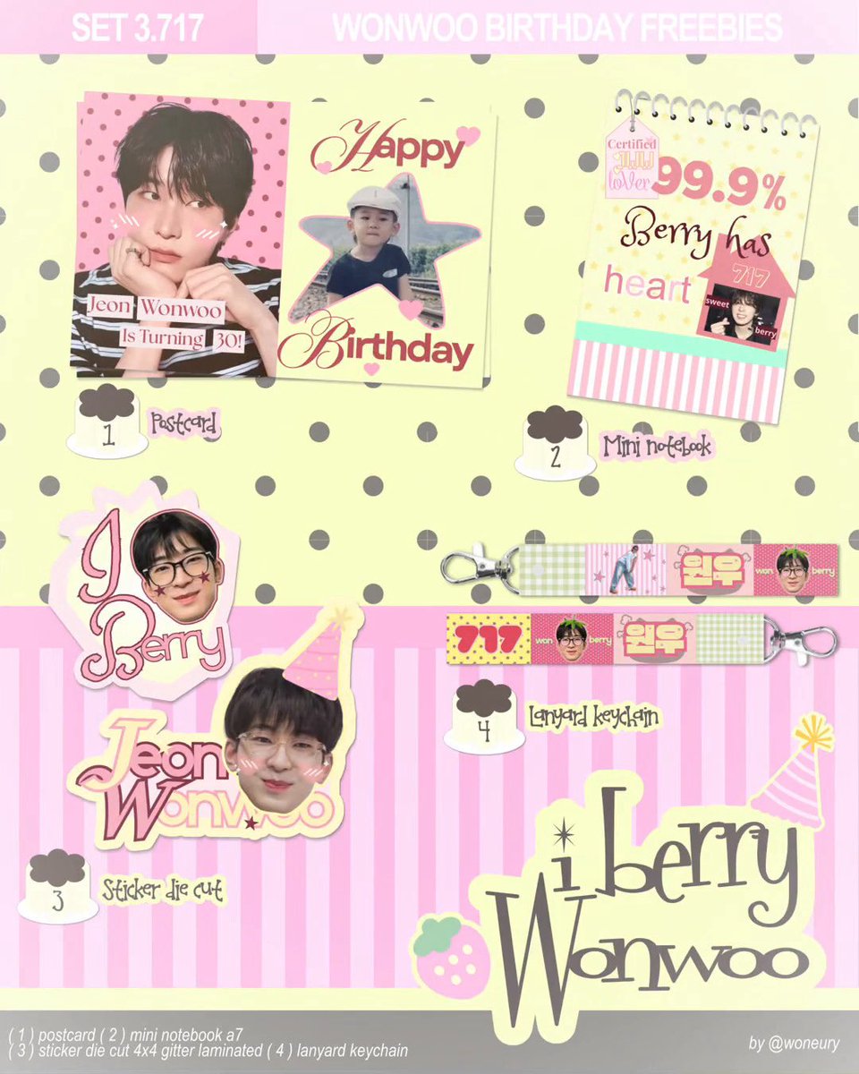 woneury's tweet photo. i berry wonwoo 🍓⭐️
wonwoo birthday freebies by @woneury 

how to claim: 
🍓 rt &amp; like this post
🍓 claim 🍊 17.7 @ 19.15 wib
🍓 set 3.717 (no ref) limited qty
🍓 write ur usn on notes! strictly for carat &amp; wwrideul only (i’ll check) 

preview &amp; co link below, good luck! 💛 https://t.co/IKpZySpCU9