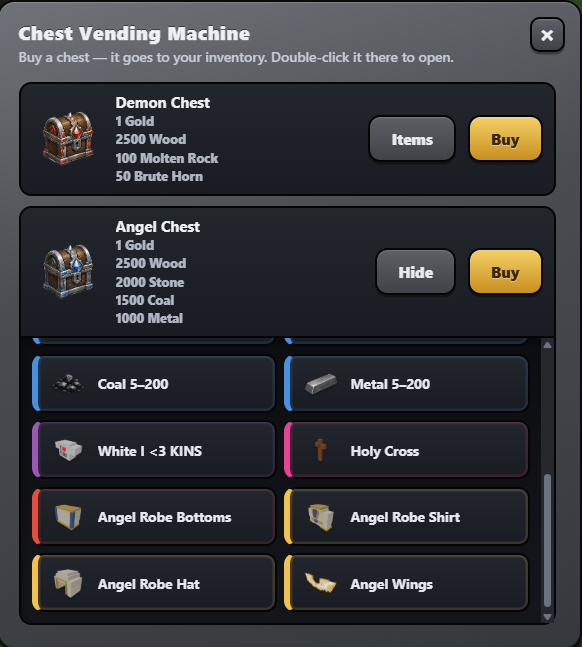 bb8_crypto's tweet photo. Choose Your Chest: Angel or Demon? 🎁👼😈

The Chest Vending Machine is live in @PlayKintara 

Spend your gold and gathered resources to pick your side:
will you go for the Demon Chest or the Angel Chest?

Each chest brings a chance to unlock special items, rare rewards, and maybe something your inventory has been waiting for... 🍀

So… are you feeling blessed, or are you ready to unleash the demon loot? 👀