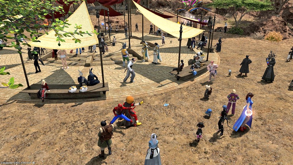 BaseZeromus's tweet photo. #ゼロムス集会所　は、
「同じワールドの冒険者同士が」
「ただ集まれる場所を…」
という発想から始まりました

仲間探しに、商機を求めて、お祭り気分で…
集う目的はそれぞれ
雰囲気を楽しむためだけに、そこに「居る」だけでも良いのです！

冒険の途中にふらりとおいでください
#FF14
#ユザイベ https://t.co/VldnQUMCzg