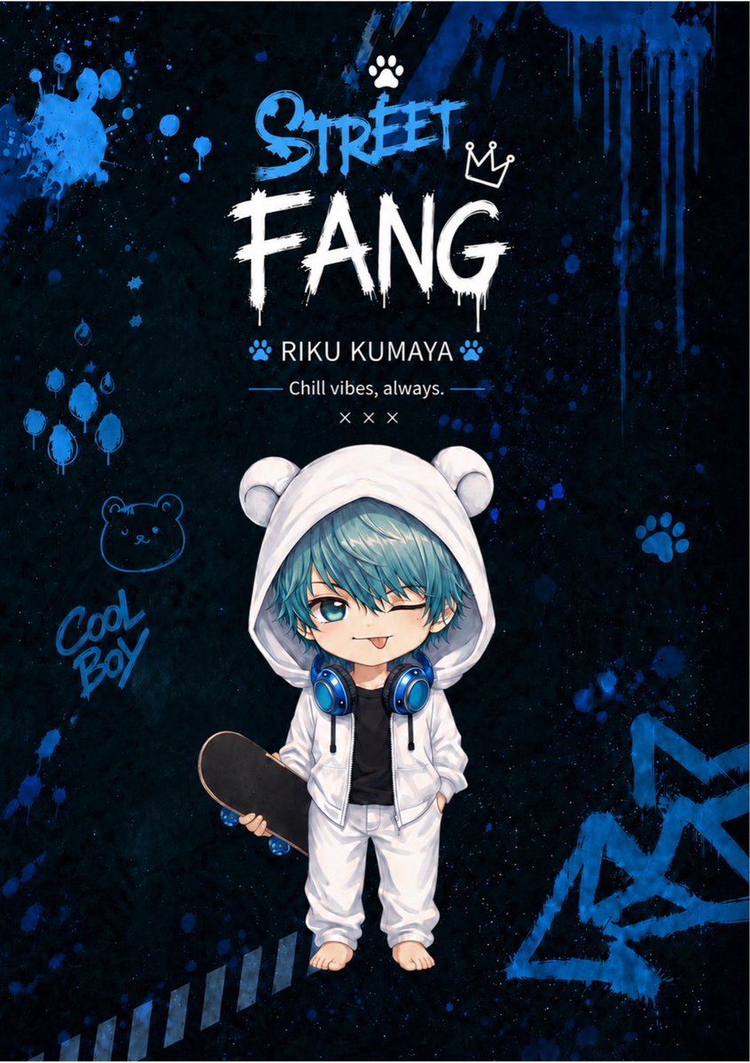 pinge_362370's tweet photo. ★★ついに解禁!!★★
リリースされました！！
⁡
✨️熊夜りく〜FANG〜 着せ替え✨️
⁡
熊耳フード×ストリート系×ネオン×ホスト×スケボー×黒×ブルー

見に来てね♥
https://t.co/oAPxVkUXN3

#LINE着せ替え
#ストリート系
#スケボー
#ホスト
#キャラ 
#熊
#オリジナルキャラ
#男の子 https://t.co/d3d5orKsep