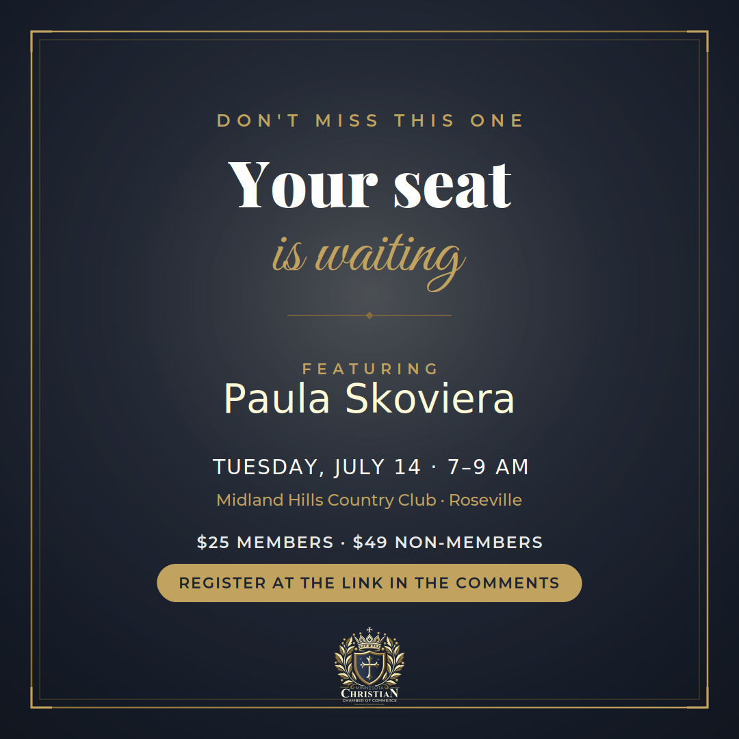 MNChristianCham's tweet photo. Your seat is waiting.

Tomorrow: Kingdom Leadership Breakfast featuring Paula Skoviera · 7–9 AM · Midland Hills Country Club, Roseville.

Register at the link below. #thisishowwechamber https://t.co/VPlGpfsqDC