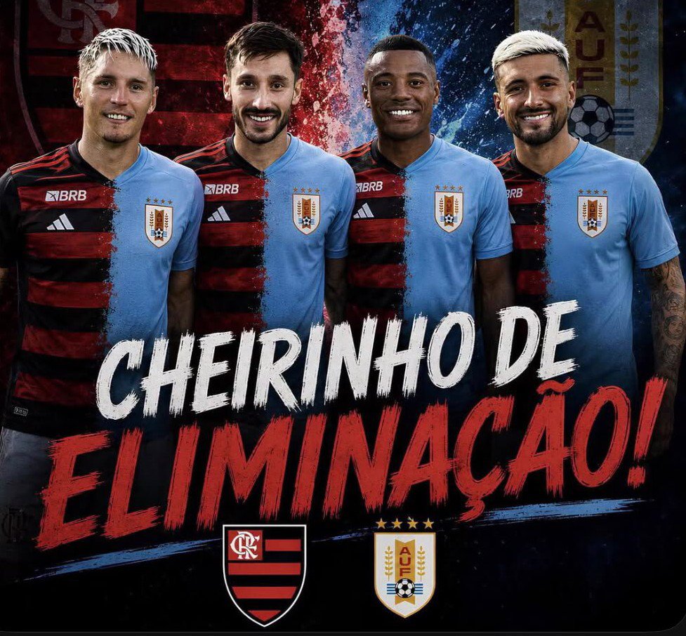 Fluruguayo's tweet photo. Talvez aqui esta la explicación. Uruguay 🇺🇾 fracaso absoluto en la Copa, Brasil 🇧🇷 la peor canarinha desde 1990. 4 flamenguistas en cada elenco. 💩 https://t.co/tNEkAUBU4l