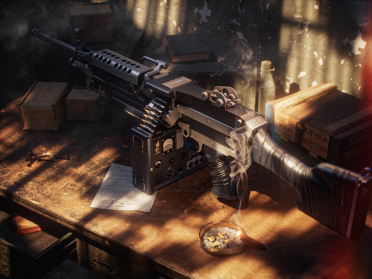 Prymexxx's tweet photo. Little behind the scenes of the creation of my presentation render for the "M249 Eavesdrop" I created with @Quzga_ and @ThorbenCSGO .

Started off with a simple render I made within a few hours and ended up spending many more hours on adding details while quzga finished textures. https://t.co/sKhnWZR6vE