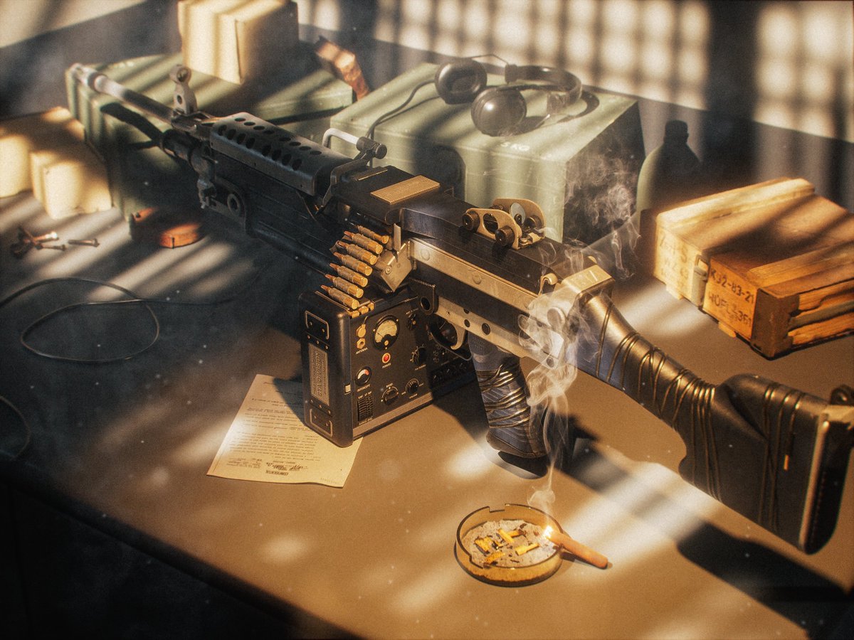 Prymexxx's tweet photo. Little behind the scenes of the creation of my presentation render for the "M249 Eavesdrop" I created with @Quzga_ and @ThorbenCSGO .

Started off with a simple render I made within a few hours and ended up spending many more hours on adding details while quzga finished textures. https://t.co/sKhnWZR6vE