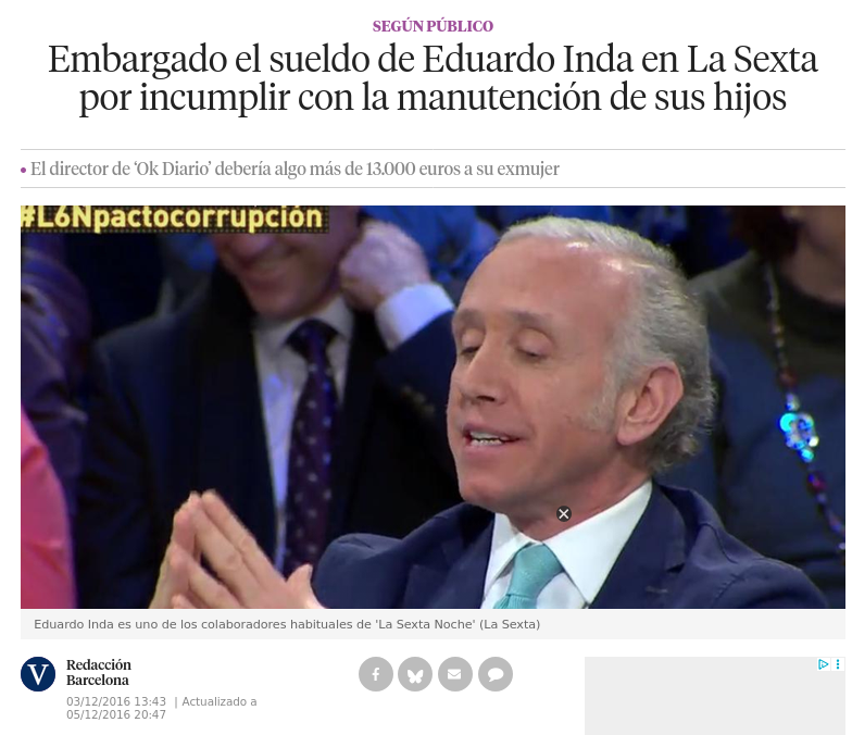 kikofutco11's tweet photo. @okdiario ¿Hablando de hijos? ya podíais hacer un artículo del ser al que le embargaron el sueldo por no pasar la manutención a sus hijos, 13.000 euros son unos cuantos meses desatendiendo a las criaturas https://t.co/YEsEEwwNpG