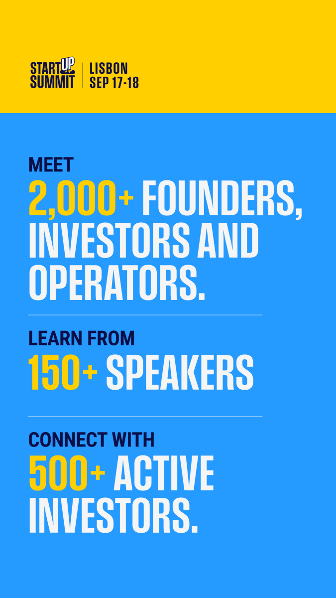 startupsummitl's tweet photo. Startup Summit Lisbon isn’t about collecting business cards.

It’s about meeting people you’ll actually want to talk to again.

For two days, founders, investors, operators and startup leaders come together to share ideas, solve problems and build what’s next.

If that sounds like your kind of room, we’d love to see you there.

📍 Lisbon
17–18 September

🎟️ Tickets from €49. 
https://t.co/3nAECCYsCv

#StartupSummitLisbon #StartupEvent #Startups #Entrepreneurship #StartupFounder #FounderLife #Investors #VentureCapital #PitchCompetition #Networking #Innovation #TechStartups #EuropeanStartups #Lisbon #Portugal
