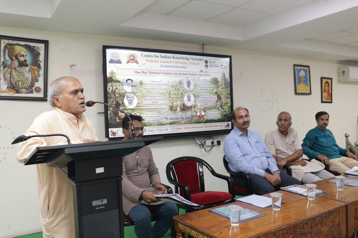 NSUTirupati's tweet photo. Prof. Rajanikant Shukla, Dean (Academic Affairs), and Shri K.V. Narayana Rao, Registrar, graced the inaugural session as Special Guests.
@IKS_Media @EduMinOfIndia #AncientIndianAgriculture #IndianKnowledgeSystems #NaturalFarming #Sustainability #NationalSanskritUniversity #CIKS https://t.co/uhrsX5Qj00