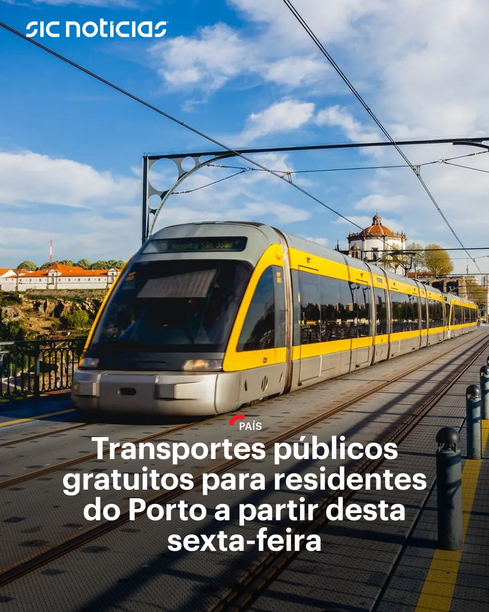 SICNoticias's tweet photo. Os transportes públicos para residentes no Porto serão gratuitos a partir desta sexta-feira para quem detém o cartão municipal Porto, anunciou o presidente da Câmara, Pedro Duarte.

Saiba mais aqui: https://t.co/CepIDa4W43

#transportes #porto #cmporto #gratuito #transportespublicos #portugal #news #sicnoticias
