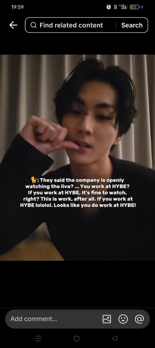 YTtoki35255's tweet photo. @Hee_is_7 He literally mocking comment that say he say that because of hybe? Your point? https://t.co/4bp3guD4Ez