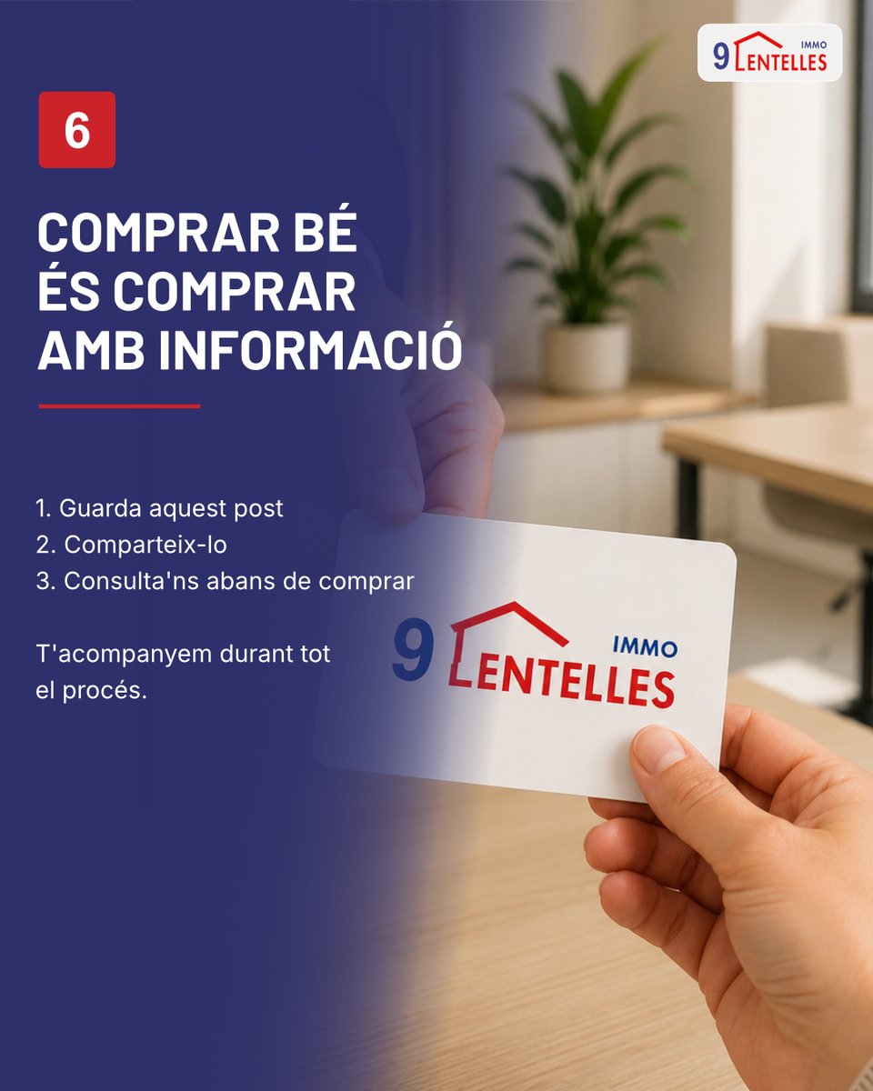 9Centellesimmo's tweet photo. Comprar bé és comprar amb informació. A 9 Lentelles t'acompanyem durant tot el procés.

🌐 https://t.co/1aFYqDifpw
📞 938 81 07 05
📩 oficinacentelles@9centelles.com https://t.co/zELUnBCMsl