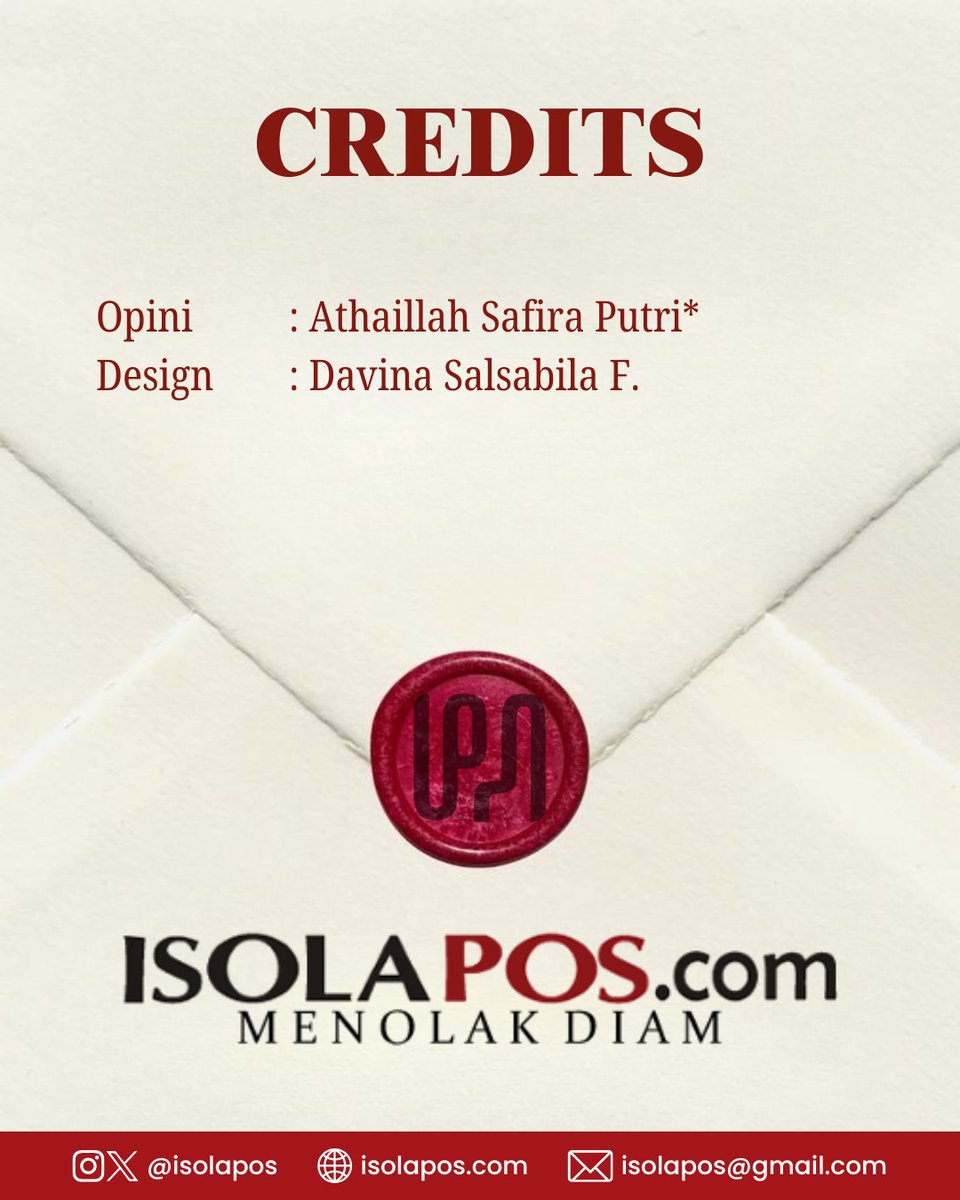 isolapos's tweet photo. Baca selengkapnya di Isolapos 
Baca selengkapnya di: https://t.co/mpTmWkJLdI

Oleh: Athaillah Safira Putri*
*Penulis merupakan mahasiswa Program Studi Psikologi angkatan 2024
Tulisan ini sepenuhnya merupakan tanggung jawab penulis yang bersangkutan https://t.co/nb0ZqgcNg0