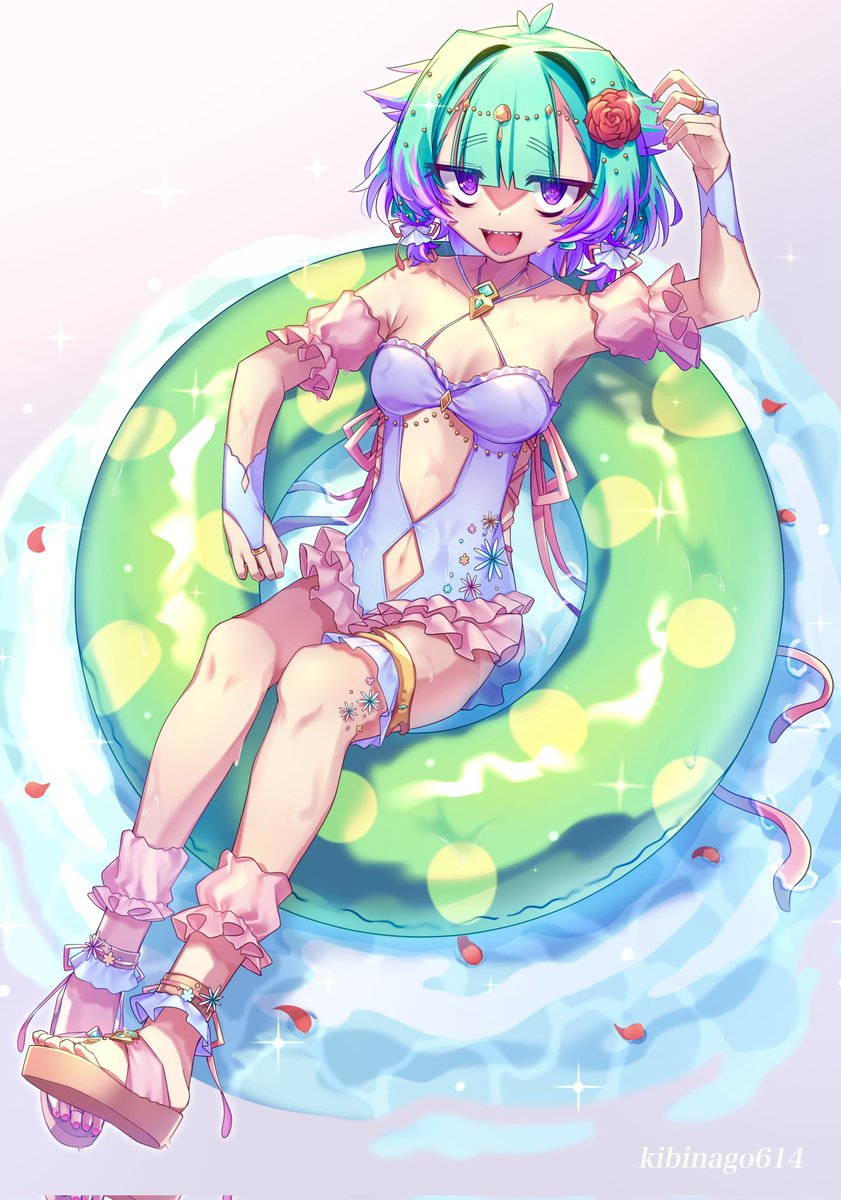 kibinago614's tweet photo. ウミキノコな水着ロクスタちゃん🩵

※オリジナル衣装・再掲 https://t.co/qmcfmbdUk2