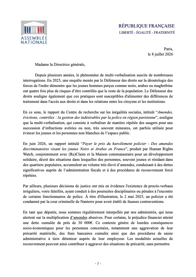 ALeaument's tweet photo. Les multi-verbalisations, ça suffit !

Avec mes collègues insoumis nous interpellons la Direction Générale des Finances Publiques.

Nous voulons connaître le nombre total d’amendes en circulation et leur montant global ⤵️ https://t.co/NmofoxsVyE