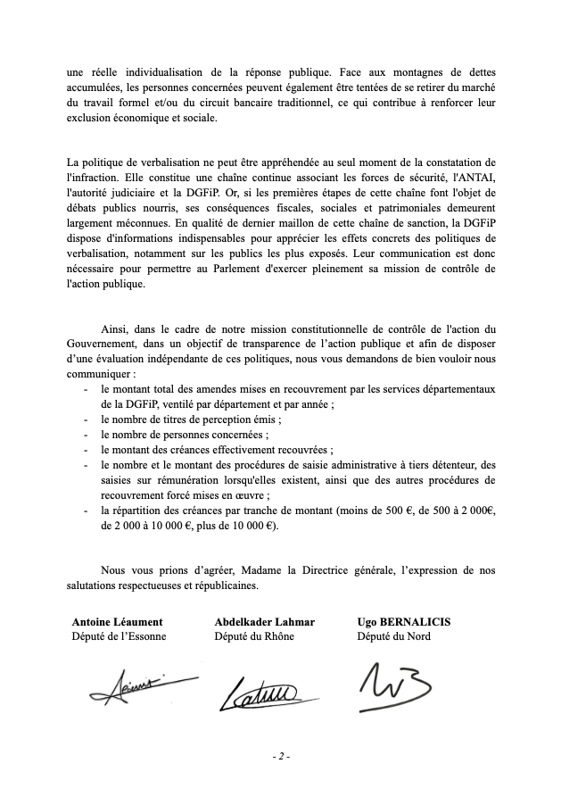 ALeaument's tweet photo. Les multi-verbalisations, ça suffit !

Avec mes collègues insoumis nous interpellons la Direction Générale des Finances Publiques.

Nous voulons connaître le nombre total d’amendes en circulation et leur montant global ⤵️ https://t.co/NmofoxsVyE