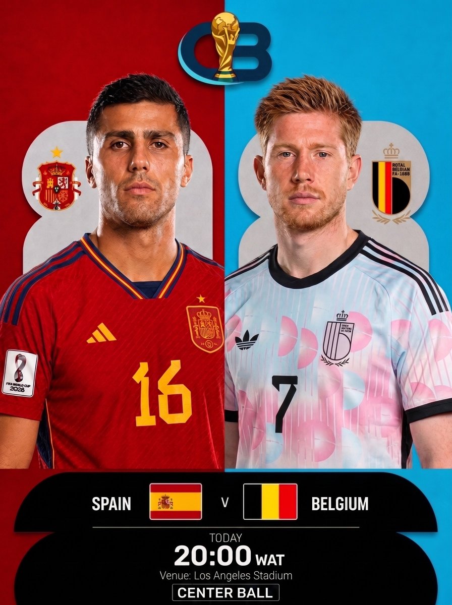 Centerball_X's tweet photo. 🏆 World Cup QuaterFinals
🇪🇸  Spain vs Belgium 🇧🇪 

Who will advance to the Semifinals? 💬 https://t.co/shT7ZvsB8y