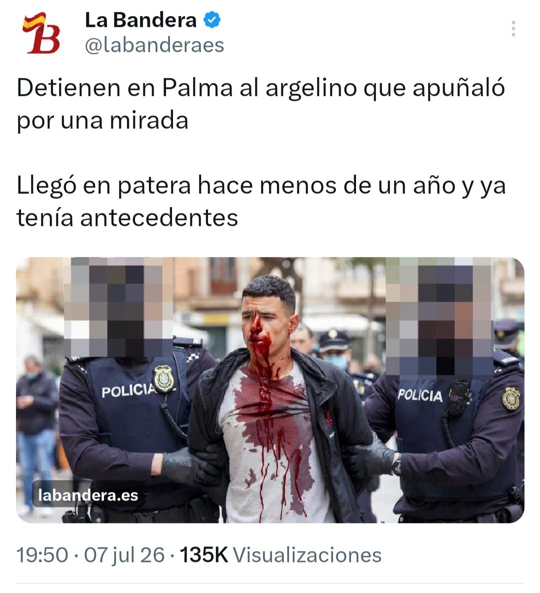 Santi_ABASCAL's tweet photo. No pasa un día sin que nos enteremos de nuevas y brutales agresiones cometidas por extranjeros con antecedentes que andan sueltos por las calles de España.

Lo recordaremos todos los días si es necesario: con VOX todo va a cambiar. Todos estos monstruos serán encerrados y expulsados. Es lo mínimo que merecen.
