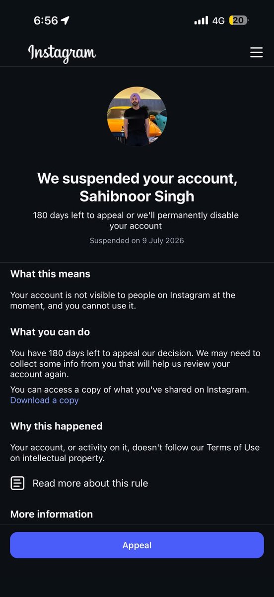 SahibNoor08's tweet photo. My @instagram account with 85K followers has been taken down because of fake copyright strikes

I was extorted on a daily basis by bangladeshi users who were putting fake copyright and were trying to extort  from me.

Even though i took it up with @Meta no solution was given 

@instagram @Meta @metaindia kindly look into it

8 months of hardwork has gone down the drain