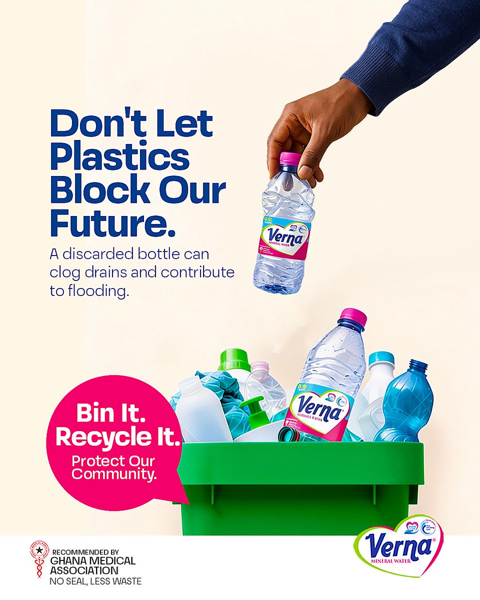 verna_water's tweet photo. Swipe🔄 Pure hydration, sustainable choice! 💧 ��� Grab your Verna and be part of the eco-movement.

Share Love | Drink Verna, Feel Younger, Feel Vibrant 
#KeepHydratingWithVerna 

Verna Mineral Water Recommended by Ghana Medical Association

#VernaNoSealVernaEcoMove
#LessPlasticMoreFuture 
#VernaCares
#DrinkSmartSaveThePlanet