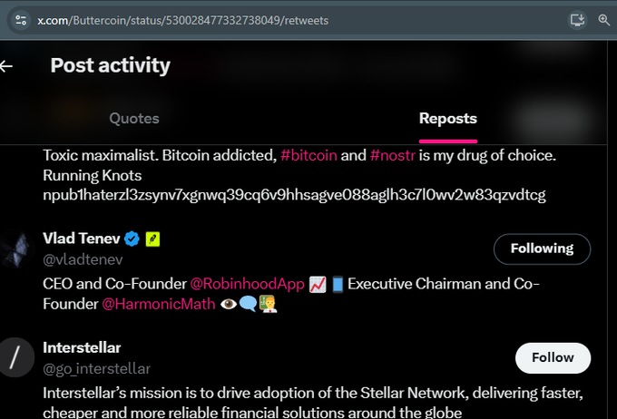 HOOdGoddev's tweet photo. I found the first coin that vlad tenev ever interacted with $buttercoin, he literally retweeted it in 2014, buttercoin was supposed to be the token for a robinhood bitcoin marketplace.
Lets send it on the new Robinhood chain in honor of the Robinhood lore https://t.co/AtM5IYvUw2
