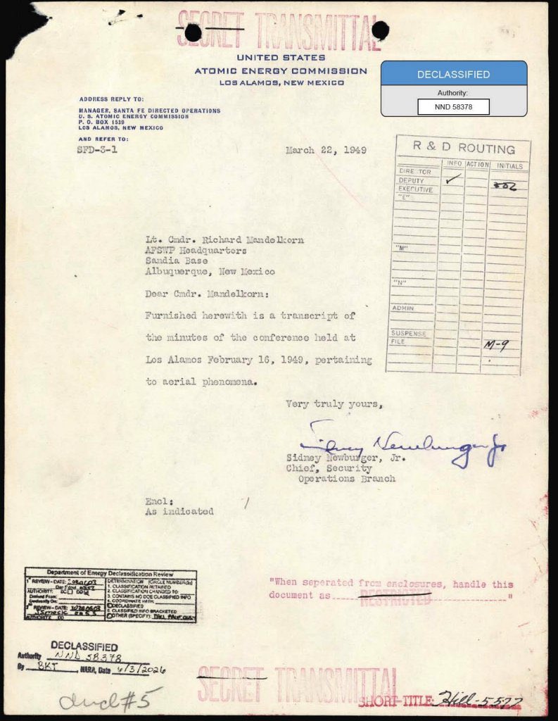 TheInsiderPaper's tweet photo. JUST IN - Pentagon UFO files: Newly released documents contain the transcript of a secret 1949 Los Alamos meeting where military officials and leading scientists investigated mysterious green fireballs seen near New Mexico’s nuclear facilities. Witnesses described silent, intensely glowing objects traveling horizontally at constant speeds, unlike ordinary meteors.