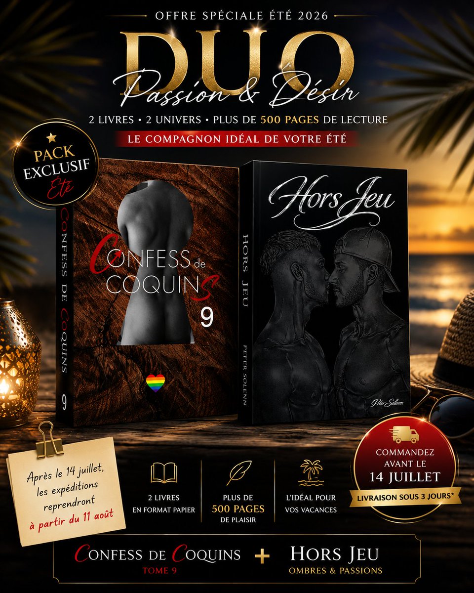confessdecoquin's tweet photo. 🇫🇷 Dernière ligne droite avant 14 juillet ! 🇫🇷
📚 Commande maintenant le DUO papier
❤️ Confess T9 + Hors Jeu
⏳ Toute commande passée avant le 14/07 sera expédiée le jour même
⚠️ Après cette date, ca sera le 11 août.
👉 N'attends pas pour recevoir tes lectures d'été !
https://t.co/3LgljI1Xb7