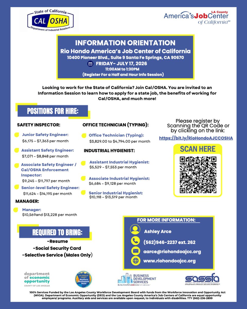 EconOppLA's tweet photo. The LA County America’s Job Centers of California (AJCC) are hosting upcoming recruitment events to connect job seekers with employers and career opportunities across Los Angeles County. 

👉 Swipe to learn more about each event. 

🔗 Learn more: https://t.co/UBjml0qeGP https://t.co/qK1Z62iTn1