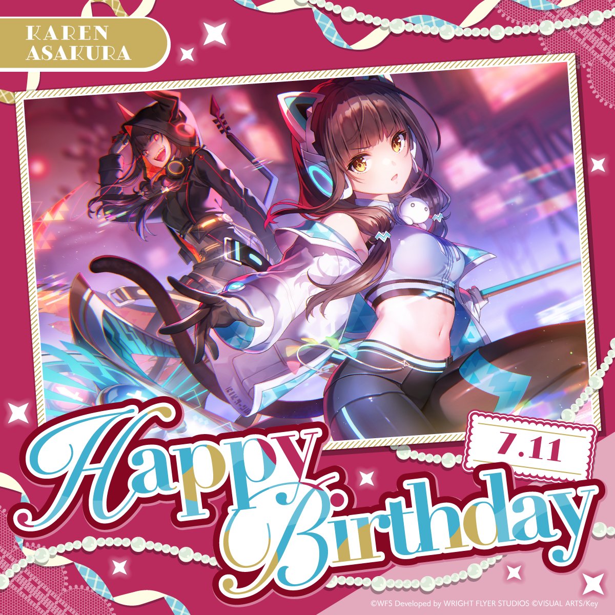 heavenburnsred's tweet photo. 🎊🎂HAPPY BIRTHDAY！！🎂🎊

本日7月11日は、
第31A部隊所属 朝倉可憐の誕生日🎉

ゲーム内では、デイリーログインボーナスにて当日限定の専用セリフも登場！(※AM4:00〜)✨
ログインしてチェック♪

#ヘブバン #朝倉可憐生誕祭2026 https://t.co/peGUN8dRNo