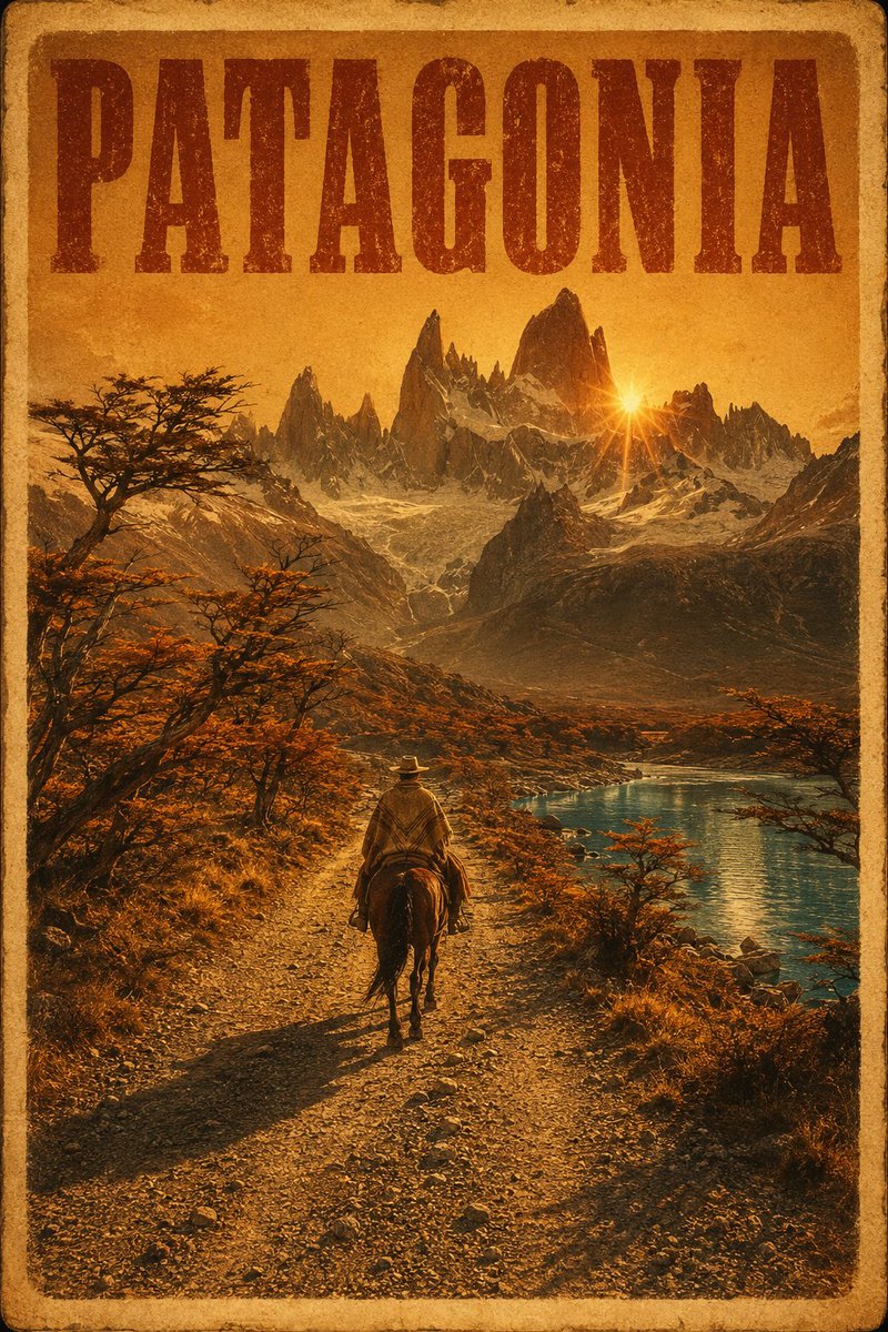 Vintage Patagonia Travel Poster