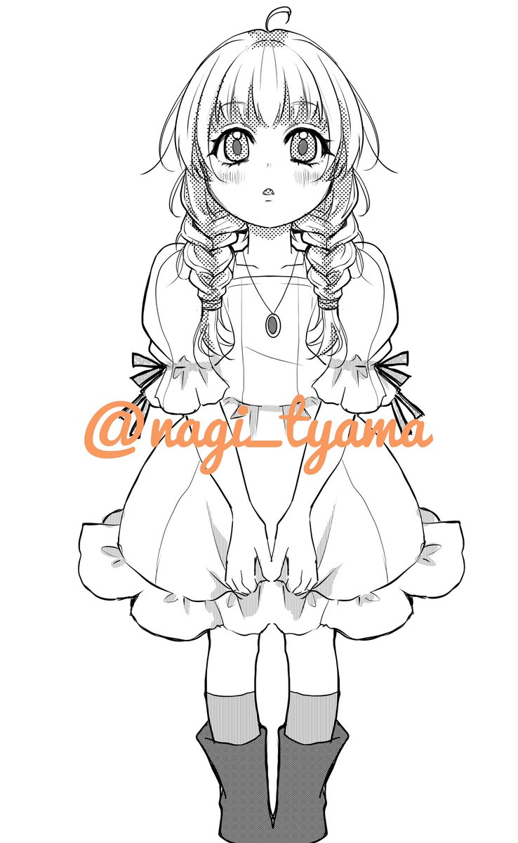 nagi_tyama's tweet photo. 漫画を描きたい私がキャラデザした少女🎀
いつか描きます…！！

＃オリキャラ　＃オリジナルイラスト https://t.co/zRq9FPp6CE