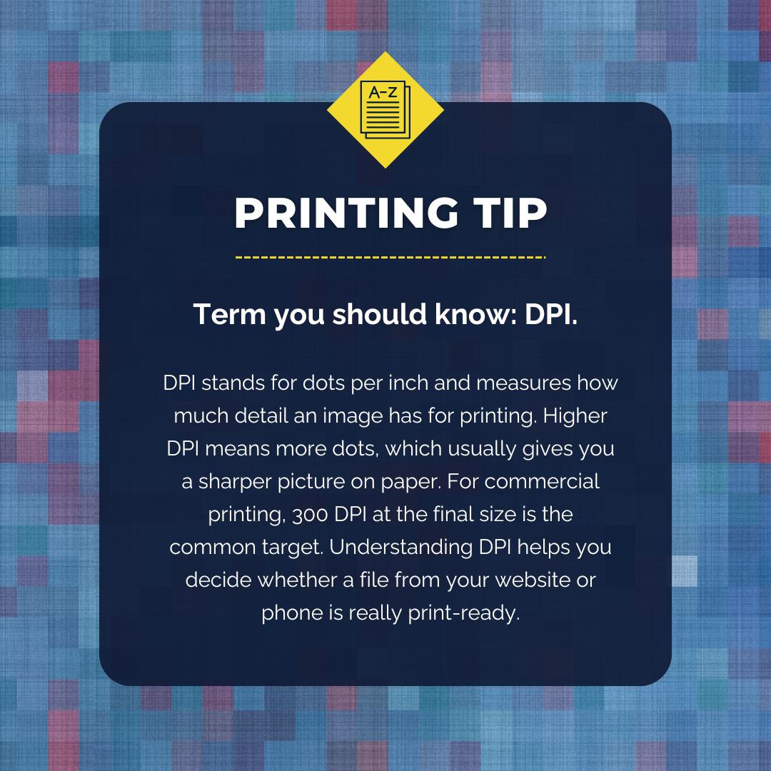 NYdigital_PRINT's tweet photo. Print cares about DPI more than pixels. For most projects, 300 DPI at final size keeps photos looking sharp. Not sure if your images are high enough resolution? Call us. https://t.co/kWceZOx0LH