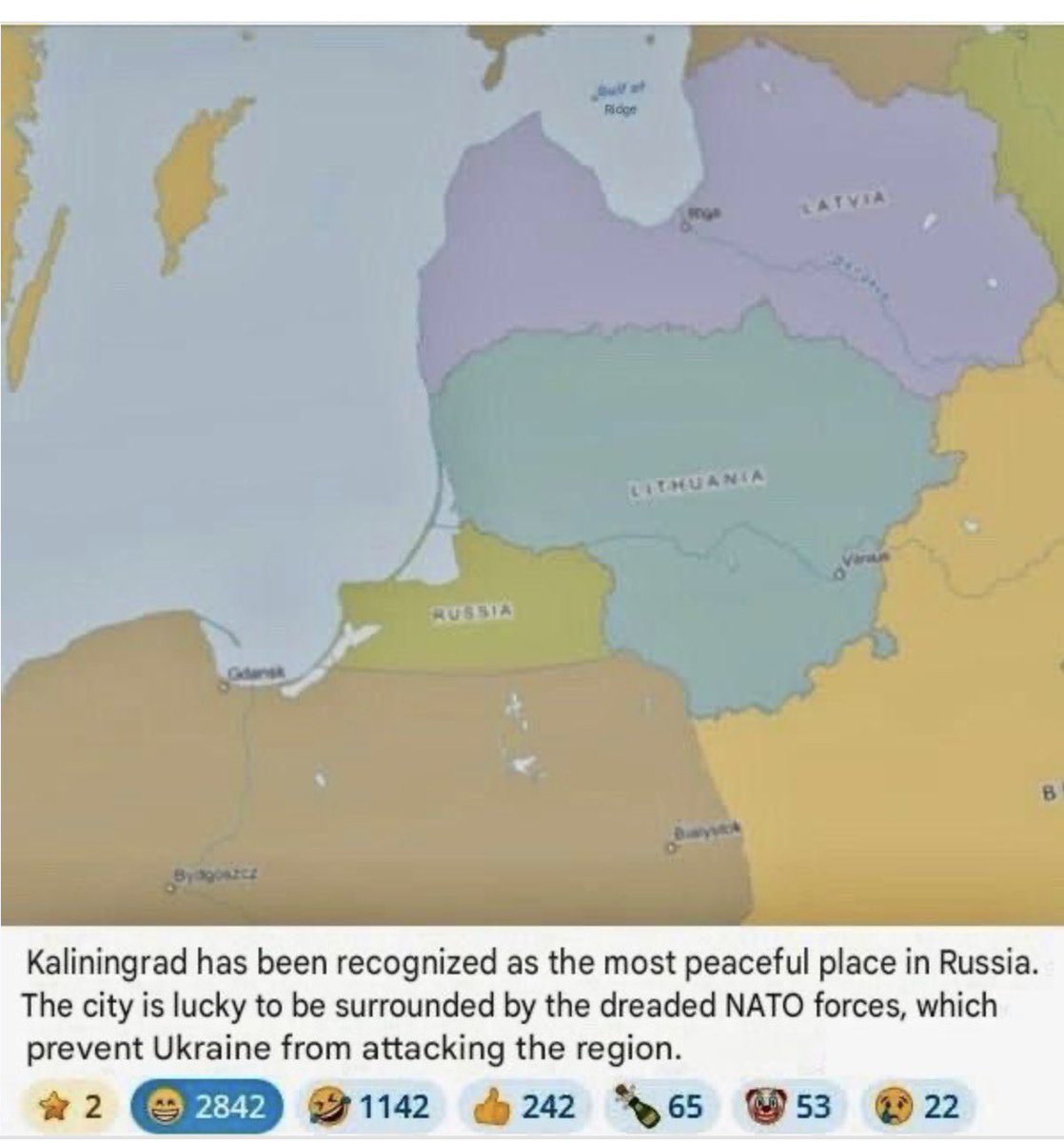 saintjavelin's tweet photo. Well, who would’ve thought NATO would end up protecting some russian cities? https://t.co/XrjAL3cKrN