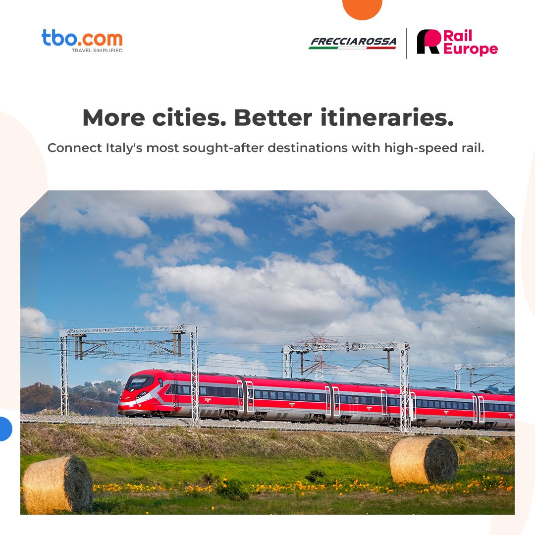 TBO_INDIA's tweet photo. More cities. Better itineraries. Greater value for your clients.

With Trenitalia's high-speed rail network, connecting Italy's iconic destinations has never been easier.

Book Trenitalia today!
https://t.co/9KdLVELTjV

#Trenitalia #RailEurope #Switzerland #TBO #TravelAgents https://t.co/0u15Oj2Ijq