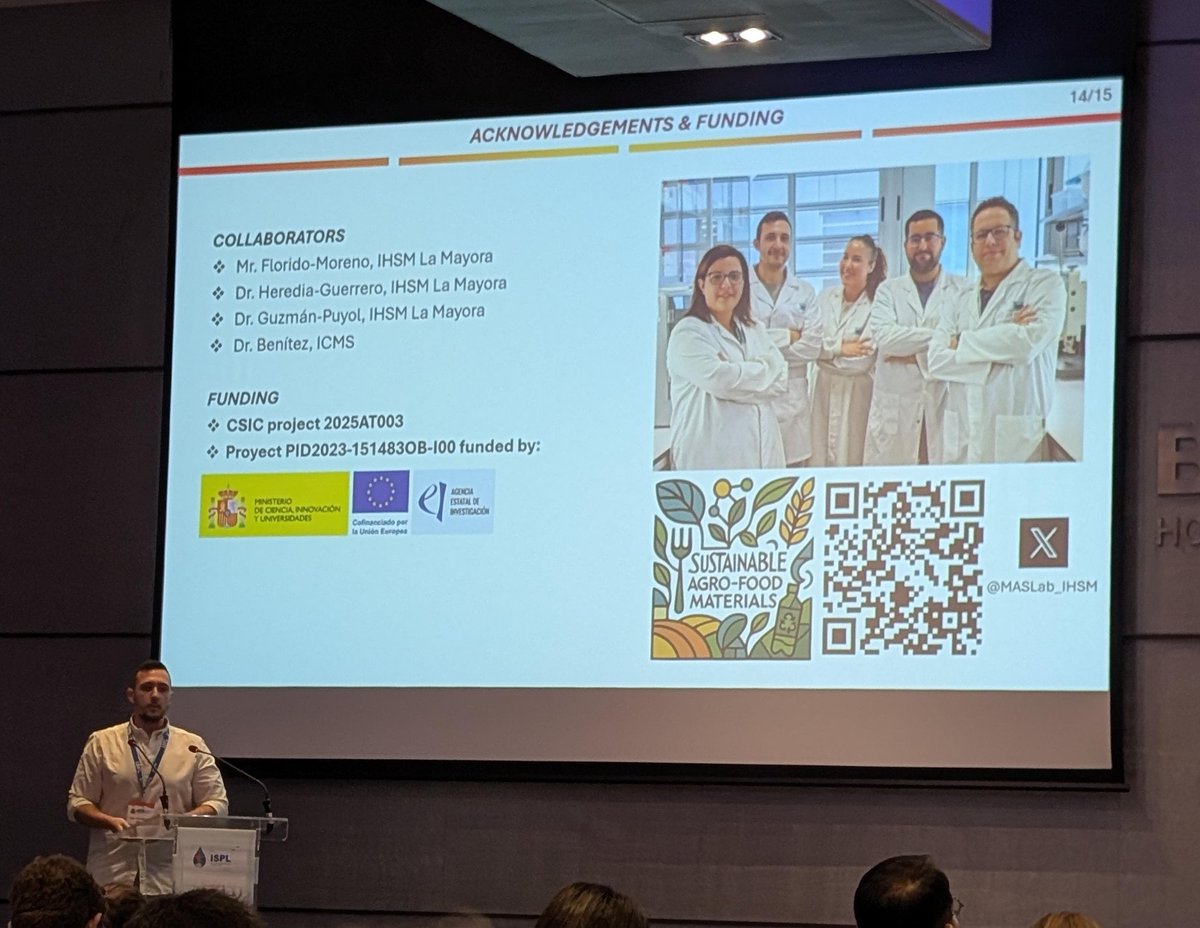 MASLab_IHSM's tweet photo. Francisco Javier Solano-Moreno, PhD student, also presented his work on #lipid-derived composite films from #tomato peels, and the effect of adding #cellulose nanocrystals. 🍅🌿 https://t.co/2nYHJMQm4F