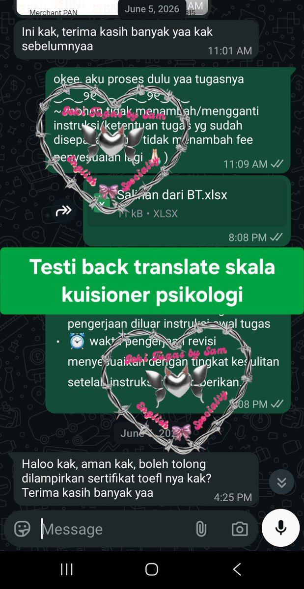 jokitugasbysam's tweet photo. ✨️Happy Friday! Sam open joki tugas Bahasa Inggris dll loh!
🎀essay, motlet, proofread
🎀translate, transkrip audio/video
🎀materi skripsi PBI, PPT
🎀dafpus, dafis
🎀parafrase 3d blender
⋆𐙚₊tugas lain bs tanya" dulu₊𐙚⋆

Order ke WA dibio yaa
#zonauang #ZonaBA #zonajajan https://t.co/u3T8TzsYmI