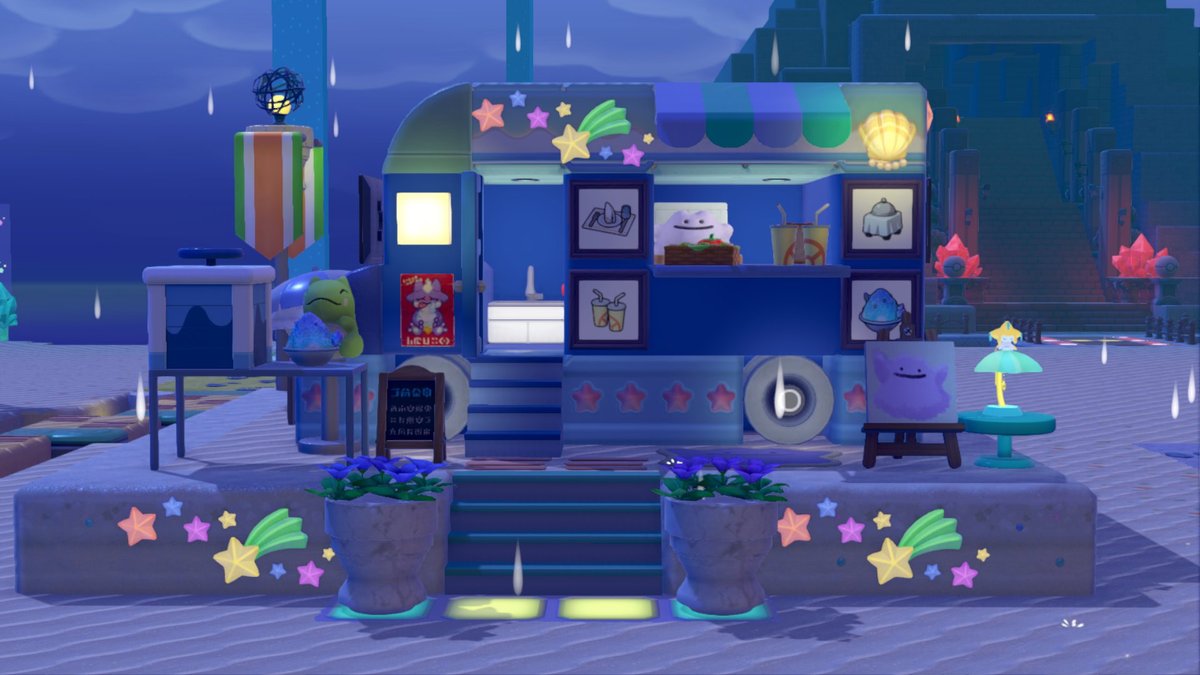 Hibiku_Kokorone's tweet photo. #ぽこポケ
海辺のキッチンカー🥰
前からミニ水門かき氷機っぽいなって思ってたからかき氷機として置いてみた🤣🤣🤣🍧
 #ぽこあポケモン
 #おはようVtuber https://t.co/XQgfCmph8r
