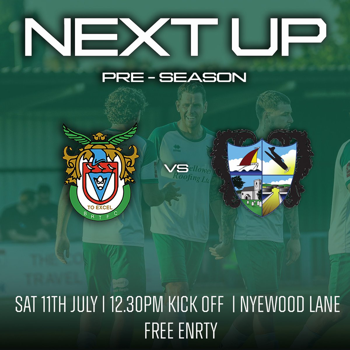HambleFC's tweet photo. We travel to our second pre season against @rocks1883 
🗓️Sat 11/7
⏰12.30
🏟️Nye Camp stadium,
PO21 2TY
🎟️Free entry, step 4v5 for zip, nil, narda https://t.co/5bgBRhZNYf