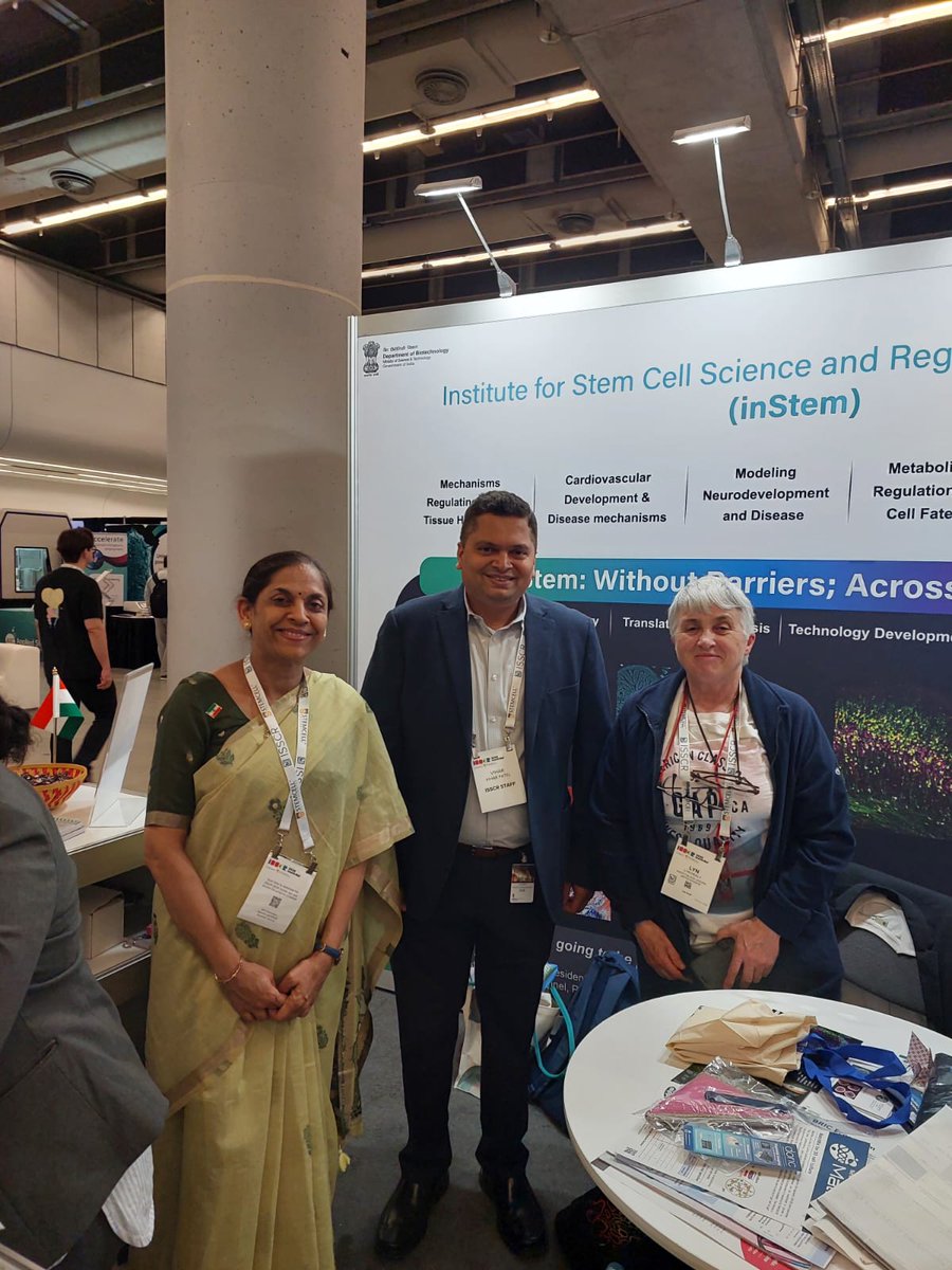 DBT_inStem's tweet photo. Conversations are in full swing at #ISSCR2026, and there's no better place to experience them than the BRIC-inStem Booth (#1006)

Meet our Director, Faculty, Scientists, Postdoctoral Fellows, and Students to learn about our latest research in stem cell biology, regenerative medicine, developmental biology, organoids, disease modelling, genomics, and emerging technologies. Whether you're interested in scientific collaborations, training opportunities, or simply exchanging ideas, we'd love to connect.

Stop by Booth #1006 and discover the science driving the future of regenerative medicine. We look forward to meeting you!

#ISSCR2026 #StemCells #Postdoc #PhD #RegenerativeMedicine

@ISSCR @BricDbt @DBTIndia @InamdarManeesha @DPalakodeti @mbhavana10