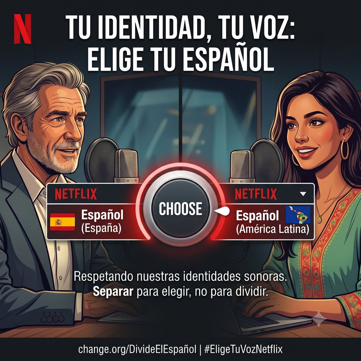 bacogh's tweet photo. Permitir distinción de español en @netflix  - ¡Firma la petición! https://t.co/Z3Rbn0EyYm @NetflixLAT @NetflixES https://t.co/EtEqdaAQJg
