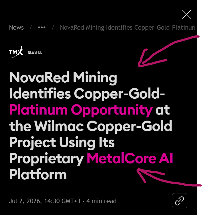 lvurd72727338's tweet photo. Whatโs up supply-chain watchers, I think the market is whispering through scrap prices before the bigger headlines catch up.
Chinaโs copper scrap board moved almost across the board: top-grade wire and tubing gained CNY 400/t, Cu/Al radiator scrap added CNY 50/t, and heater cores rose CNY 100/t. Brass and bronze also moved higher, while most aluminum and steel grades sat still.
Why does that matter to me?
Because scrap is the pressure valve of the copper market. When manufacturers start paying more for secondary copper, it tells me every recoverable unit matters.
That is the same reason $NRED $NREDF stays in my copper thesis. Wilmac gives NovaRed Mining Inc. 16,078 hectares in British Columbia, roughly 10 km west of Copper Mountain, while MetalCore gives them an AI-driven way to prioritize the most interesting ground.
The market is pricing copper in the scrap yard. NovaRed is trying to find more of it in the ground.
Trade at your own risk. This is just my take, not a recommendation.
$SPY $NVDA $RUM