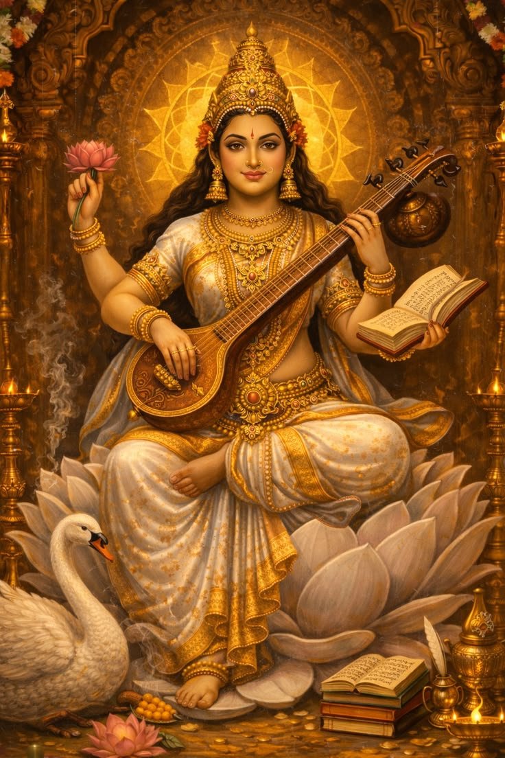 viveksing342's tweet photo. सरस्वति नमस्तुभ्यं वरदे कामरूपिणि।
विद्यारम्भं करिष्यामि सिद्धिर्भवतु मे सदा।।

ॐ ऐं सरस्वत्यै नमः🚩🙏 https://t.co/8hJbXecQXF