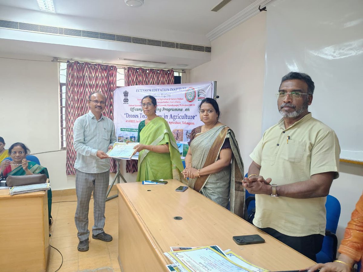 eeihyd's tweet photo. EEI Hyderabad successfully organised the off-campus Training programme on "Drones Technology in Agriculture" for the Middle Level Extension Officers of Department of Agriculture, Telangana at SAMETHI, Hyderabad from 6th -10th July, 2026. The programme concluded on 10th July 2026 https://t.co/hlckIfUHxC