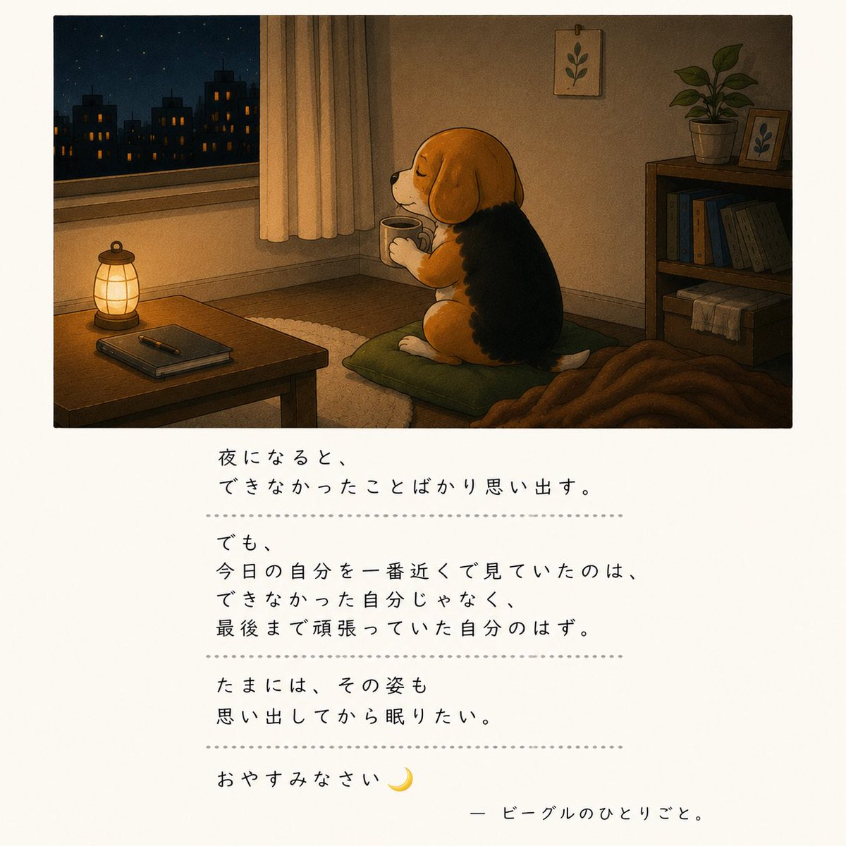 Bee11360's tweet photo. 今日のビーグルのひとりごと🐶🌙 https://t.co/7oJCtPGueq