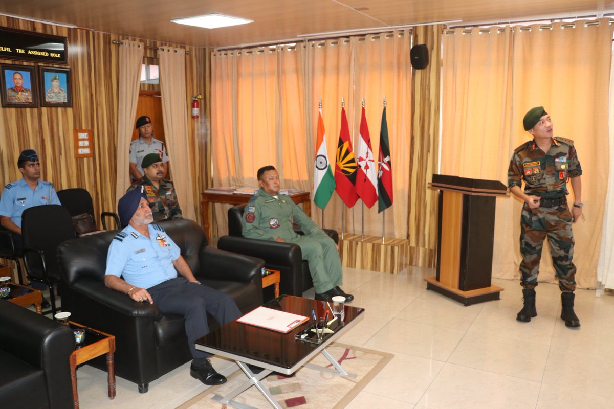 official_dgar's tweet photo. AIR MARSHAL IS WALIA, AVSM, VM, AOC-IN-C, EASTERN AIR COMMAND, VISITS HQ 23 SECTOR ASSAM RIFLES, AIZAWL
Air Marshal IS Walia, AVSM, VM, AOC-IN-C, Eastern Air Command, visited HQ 23 Sector Assam Rifles on 09 July 2026. He was briefed by Colonel Laldinpuia, Comandant, 34 Assam Rifles about the Operational Role and anti narcotic and operations undertaken by the force. The Air Marshal appreciated and complimented the efforts of Assam Rifles.
 
#friendsofthenortheast #sentinelsofnortheast #OperationalReadiness #CommunityFirst #NationFirst #ServiceBeforeSelf #GuardiansOfTheNation

@HMOIndia @EAC_IAF @adgpi @PIBHomeAffairs