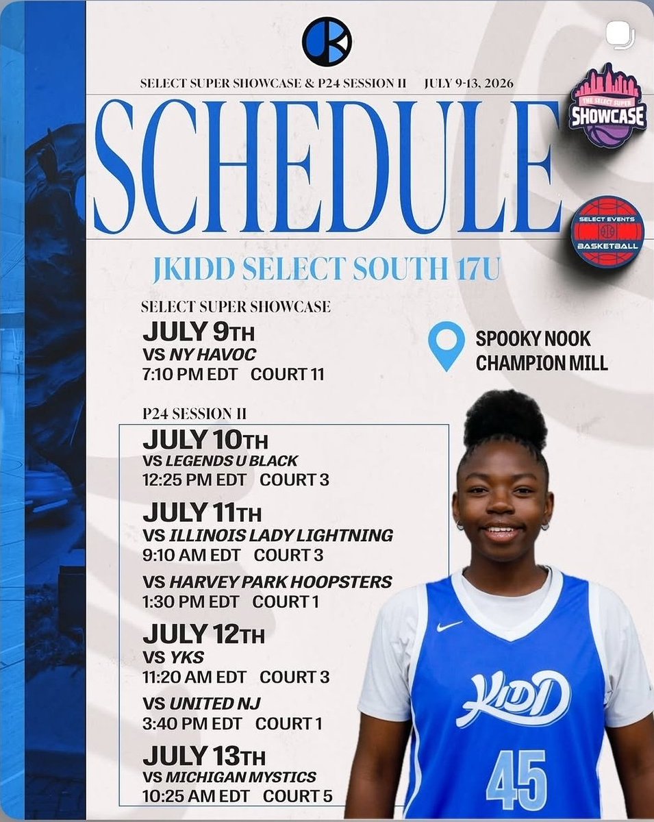 zhoward27's tweet photo. @CoachNiej ‼️LIVE PERIOD SCHEDULE ‼️

Hamilton, Ohio 
Thursday July 9- Monday July 13
Jason Kidd Select South P24 17u https://t.co/JHSbaHTw2G