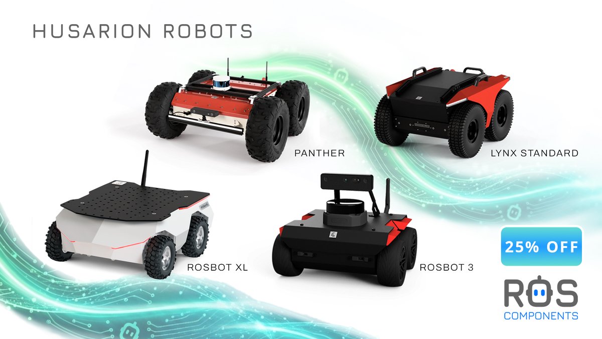 ROSComponents's tweet photo. @husarion Autonomous Mobile Robots 25% OFF💥💥
https://t.co/NmnEl6FnXJ https://t.co/sC4MjNdjqg