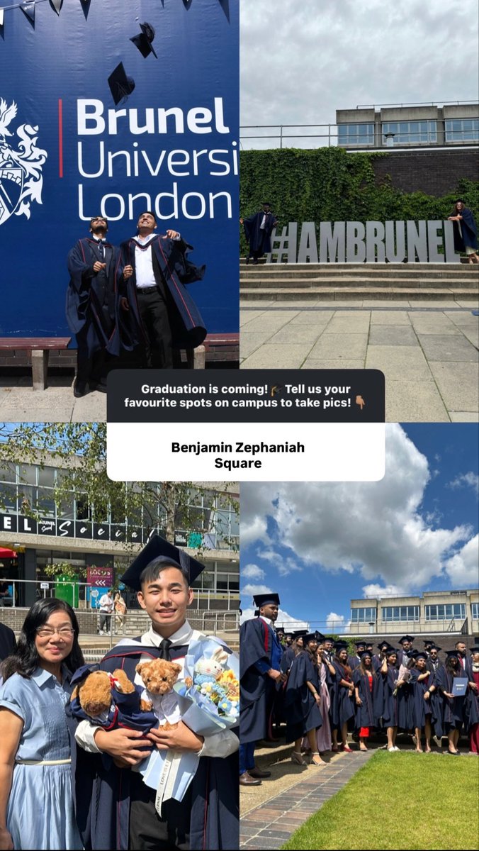 Bruneluni's tweet photo. Graduation is next week! 🎓 To help you capture the moment, we've rounded up the best spots around campus for your graduation photos. 🤩🎓

Let us know if we missed any spots? 

#bruneluniversityoflondon #bruneluni #graduation https://t.co/f3Kty4D5gK