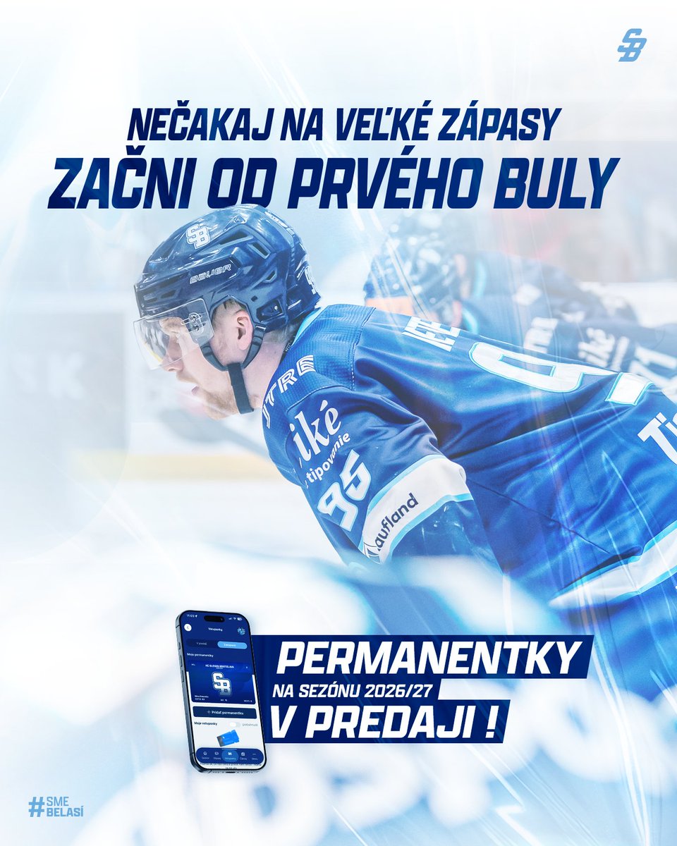 hcslovanba's tweet photo. Nečakajte na veľký zápas, buďte s nami od prvého buly //
Na každého fanúšika, ktorý si kúpi permanentku #hcslovan 2026/27 v tejto fáze predaja do 14. augusta, čaká pekný suvenírový darček.
📲appka Slovan+ / 🛜 online https://t.co/ACzmAFbwAe
#SmeBelasi #VerniSlovanu #slovanhokej https://t.co/Xs6tlS0zTg