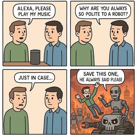 dpuiger's tweet photo. @elonmusk I think it's a good idea to ask nicely. AI is advancing so fast that you never know what might happen. https://t.co/zVGovWLv0R