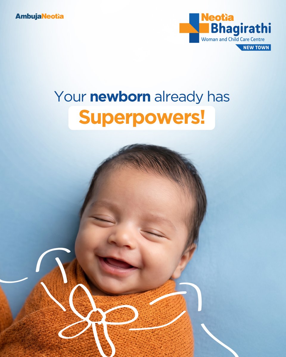 BNWCCC's tweet photo. Newborns come with built-in reflexes that fascinate every new parent. From the rooting reflex to the startle response, these tiny movements are big signs of healthy development. Learn what to expect in your baby's first check-up. #NewbornCare #DidYouKnow #NeotiaBhagirathi https://t.co/8mNpYpQv7l